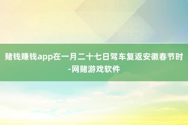赌钱赚钱app在一月二十七日驾车复返安徽春节时-网赌游戏软件