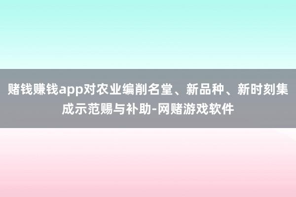 赌钱赚钱app对农业编削名堂、新品种、新时刻集成示范赐与补助-网赌游戏软件
