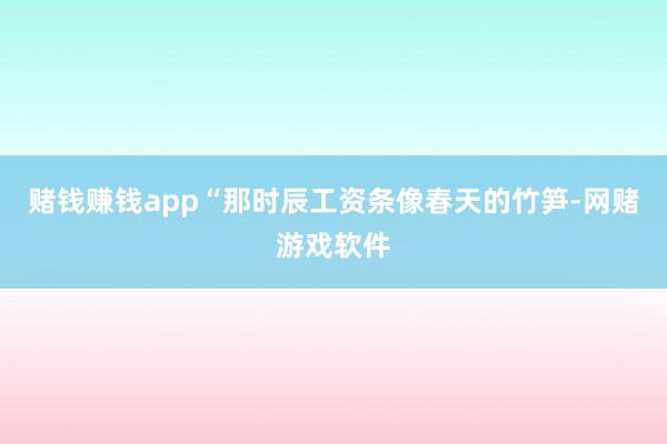 赌钱赚钱app“那时辰工资条像春天的竹笋-网赌游戏软件