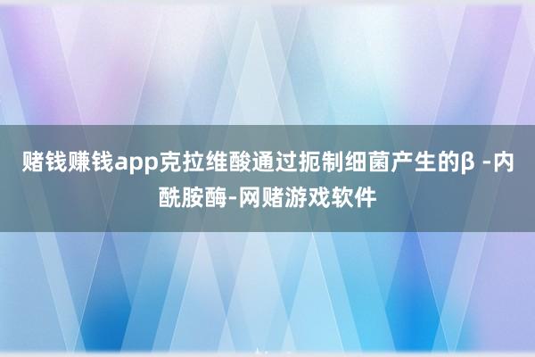 赌钱赚钱app克拉维酸通过扼制细菌产生的β -内酰胺酶-网赌游戏软件