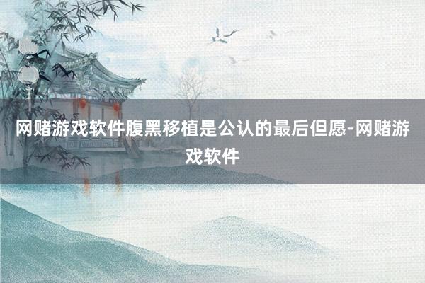 网赌游戏软件腹黑移植是公认的最后但愿-网赌游戏软件