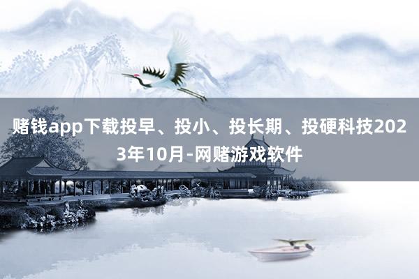 赌钱app下载投早、投小、投长期、投硬科技2023年10月-网赌游戏软件