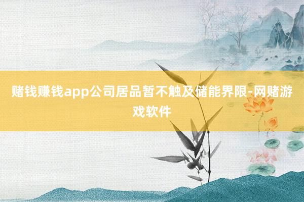 赌钱赚钱app公司居品暂不触及储能界限-网赌游戏软件