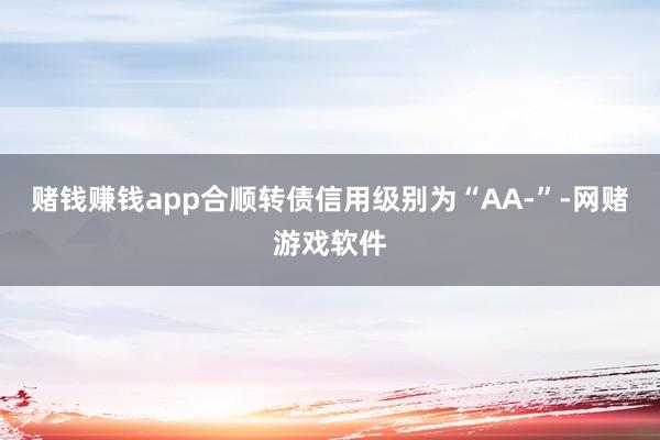 赌钱赚钱app合顺转债信用级别为“AA-”-网赌游戏软件