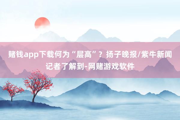 赌钱app下载何为“层高”？扬子晚报/紫牛新闻记者了解到-网赌游戏软件
