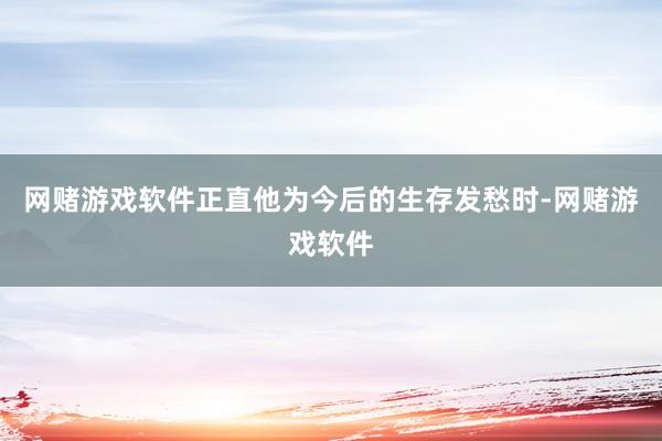 网赌游戏软件正直他为今后的生存发愁时-网赌游戏软件