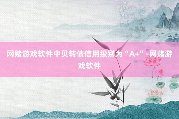网赌游戏软件中贝转债信用级别为“A+”-网赌游戏软件